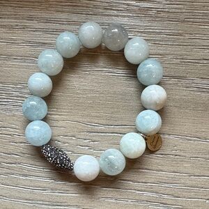 Elegant Aquamarine Beaded Bracelet oriana Lamarca
